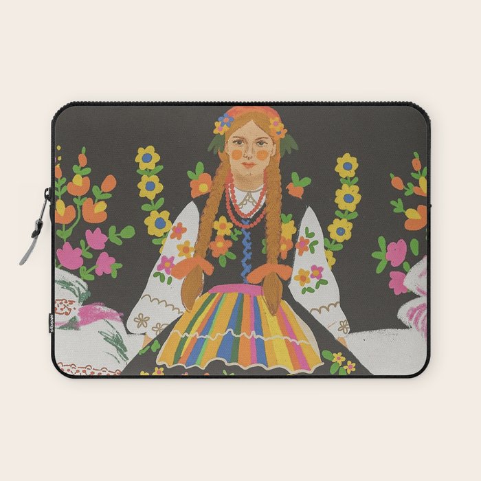 Polish folk girl Laptop Sleeve Gallery Image 1