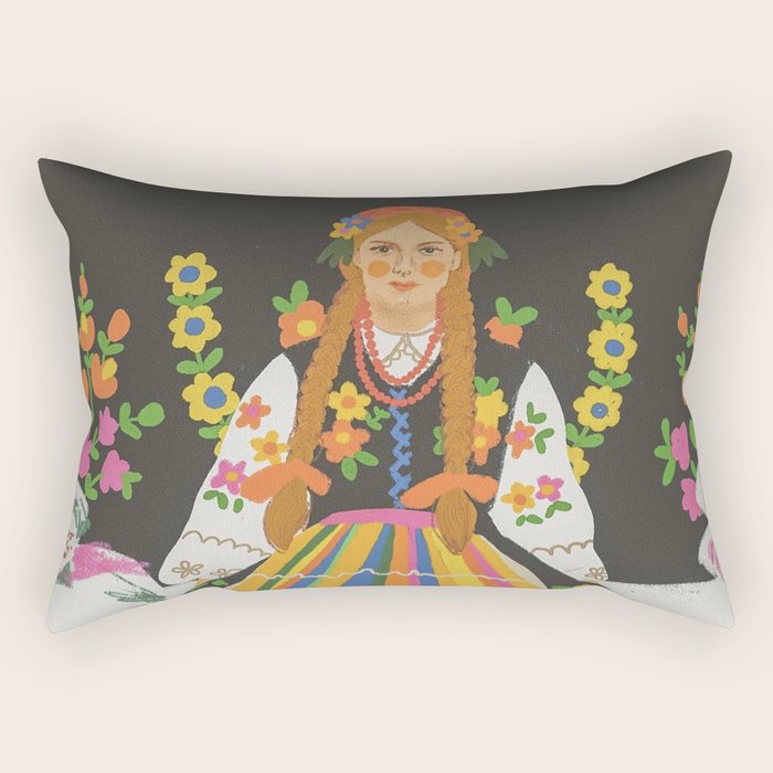Polish folk girl Rectangular Pillow Gallery Image 1