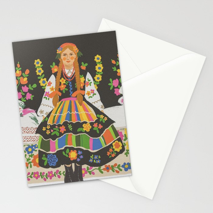 Polish folk girl Stationery Card Gallery Image 2