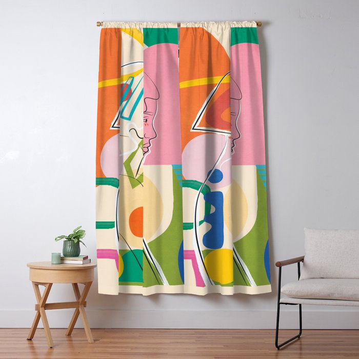Abstract Woman 13 Window Curtain Gallery Image 5