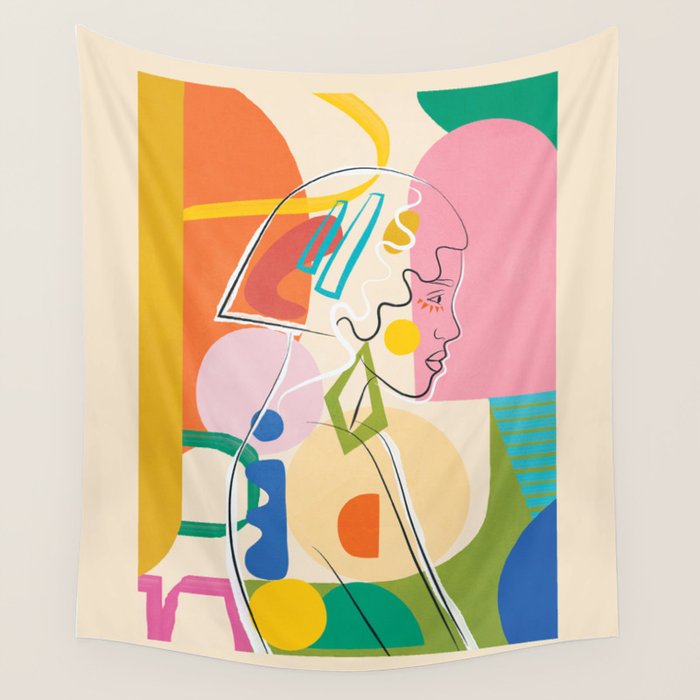 Abstract Woman 13 Wall Tapestry Gallery Image 4