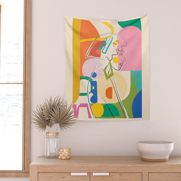 Abstract Woman 13 Wall Tapestry Gallery Image 2