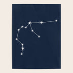 Aquarius Zodiac Star Constellation Line Art Dark Blue Poster Gallery Image 4