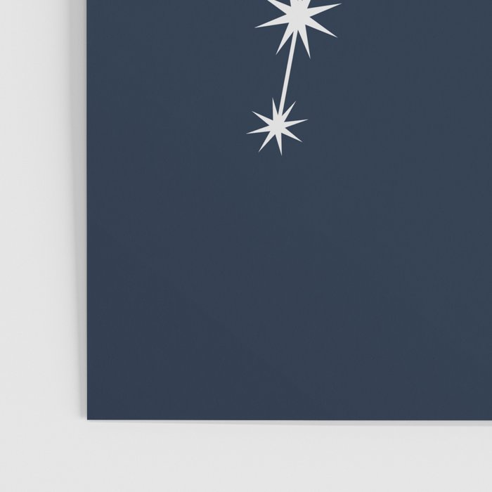Aquarius Zodiac Star Constellation Line Art Dark Blue Poster Gallery Image 3