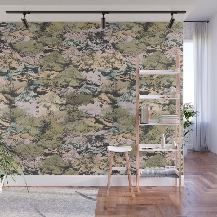 Abstract colorful dark mountains C Wall Mural Gallery Image 1