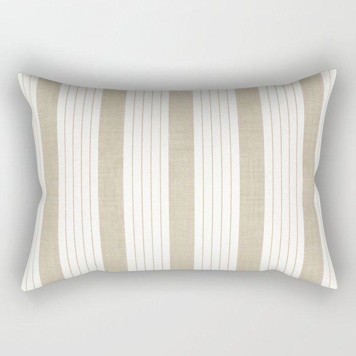 Ticking Stripe in Tan Rectangular Pillow Gallery Image 1