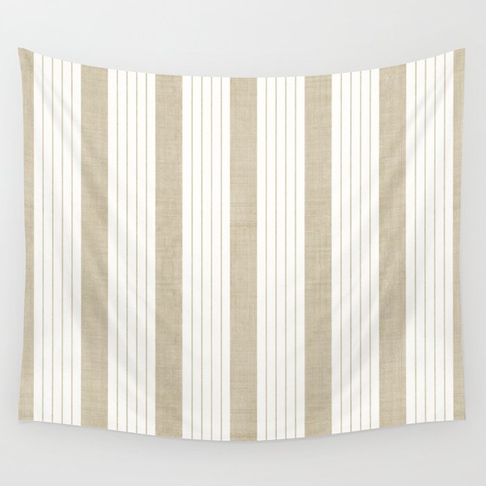 Ticking Stripe in Tan Wall Tapestry Gallery Image 4