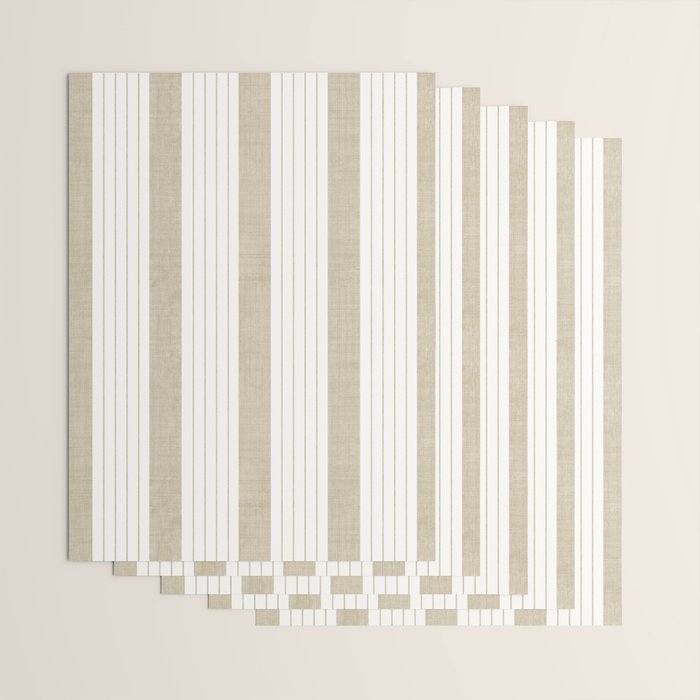 Ticking Stripe in Tan Wrapping Paper Gallery Image 3