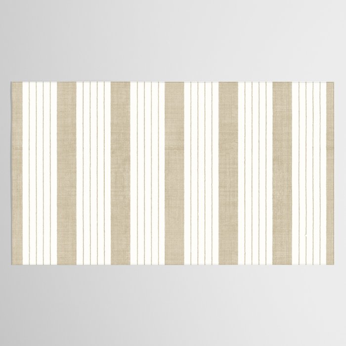 Ticking Stripe in Tan Tablecloth Gallery Image 2