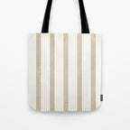 Ticking Stripe in Tan Tote Bag Gallery Image 1