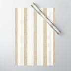 Ticking Stripe in Tan Wrapping Paper Gallery Image 1