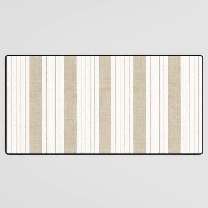 Ticking Stripe in Tan Desk Mat Gallery Image 3