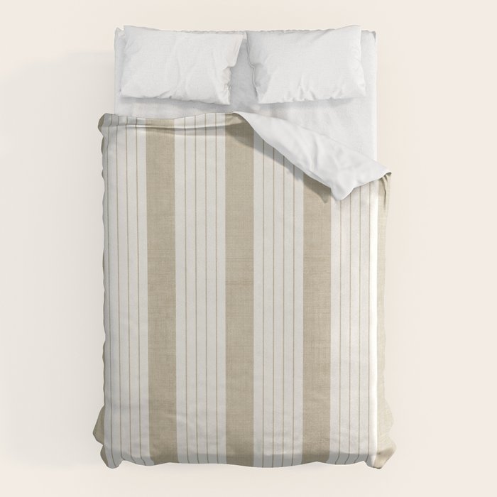 Ticking Stripe in Tan Duvet Cover Gallery Image 1