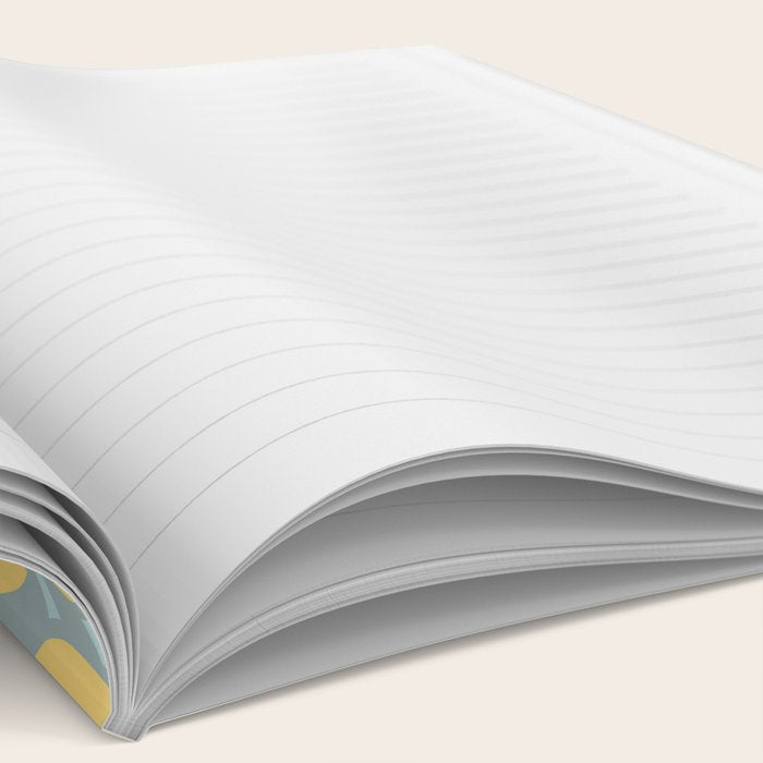 Elegant Blooms: Modern Floral Art in Soft Yellow and Teal Notebook Gallery Image 2