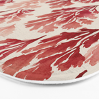 Elegant Red Coral Pattern Bath Mat Gallery Image 3