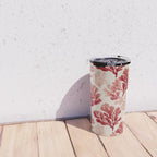 Elegant Red Coral Pattern Travel Mug Gallery Image 4