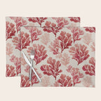 Elegant Red Coral Pattern Placemat Gallery Image 1