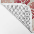 Elegant Red Coral Pattern Bath Mat Gallery Image 2