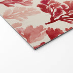 Elegant Red Coral Pattern Welcome Mat Gallery Image 2