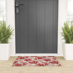 Elegant Red Coral Pattern Welcome Mat Gallery Image 3
