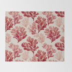 Elegant Red Coral Pattern Throw Blanket Gallery Image 2