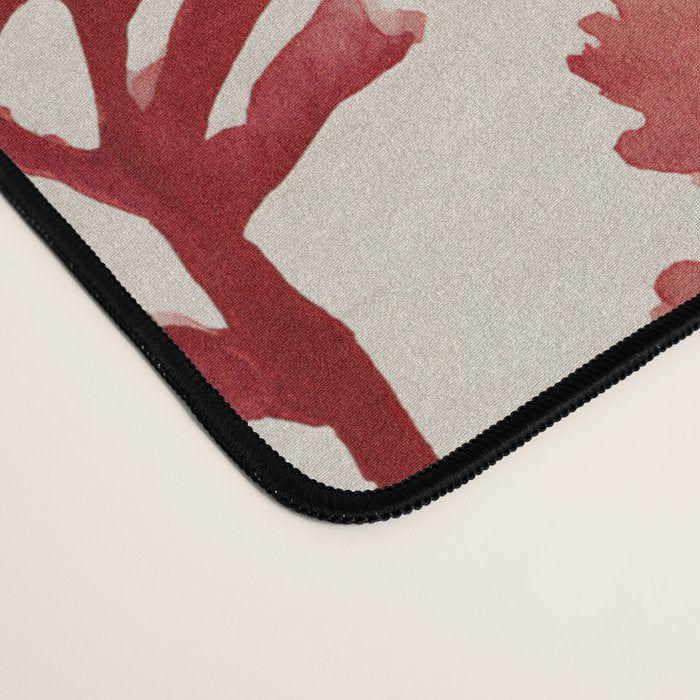 Elegant Red Coral Pattern Desk Mat Gallery Image 4