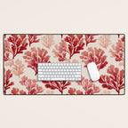 Elegant Red Coral Pattern Desk Mat Gallery Image 1