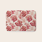 Elegant Red Coral Pattern Bath Mat Gallery Image 1