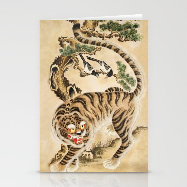 Vintage Minhwa Tiger Under Pine Tree Stationery Card Gallery Image 2