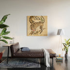 Vintage Minhwa Tiger Under Pine Tree Wood Wall Art Gallery Image 2
