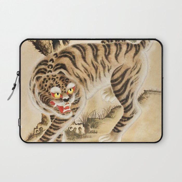 Vintage Minhwa Tiger Under Pine Tree Laptop Sleeve Gallery Image 1