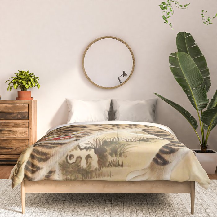 Vintage Minhwa Tiger Under Pine Tree Comforter Gallery Image 3