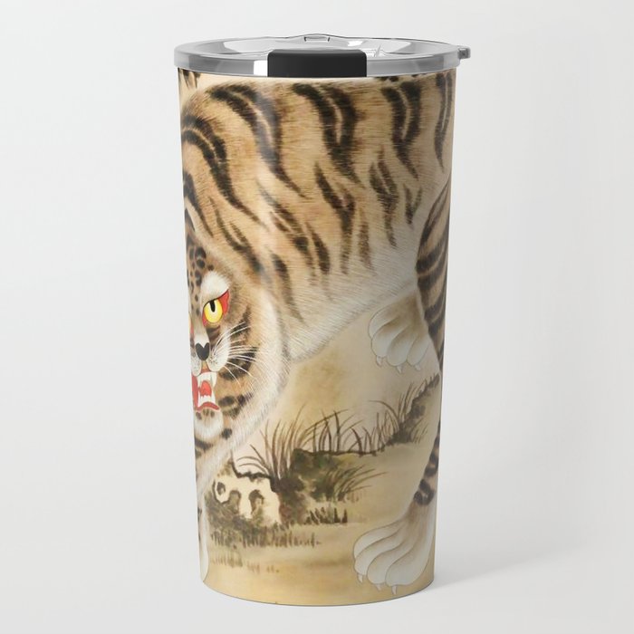 Vintage Minhwa Tiger Under Pine Tree Travel Mug Gallery Image 1