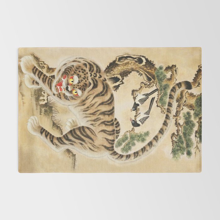Vintage Minhwa Tiger Under Pine Tree Rug Gallery Image 2