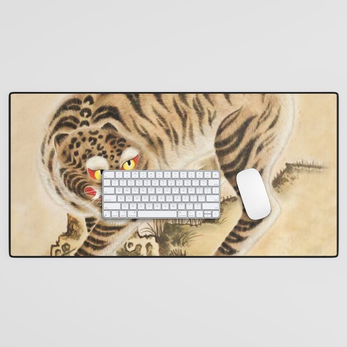 Vintage Minhwa Tiger Under Pine Tree Desk Mat Gallery Image 1