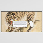 Vintage Minhwa Tiger Under Pine Tree Desk Mat Gallery Image 1