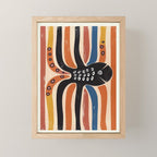 Abstract Octopus with Retro Lines Mini Art Print Gallery Image 1