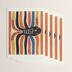 Abstract Octopus with Retro Lines Wrapping Paper Gallery Image 3
