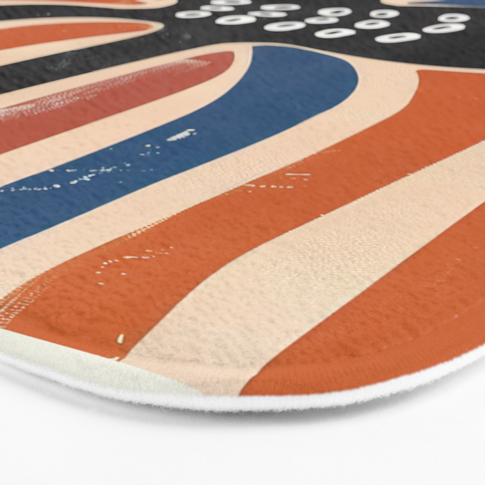 Abstract Octopus with Retro Lines Bath Mat Gallery Image 3