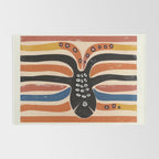 Abstract Octopus with Retro Lines Rug Gallery Image 2