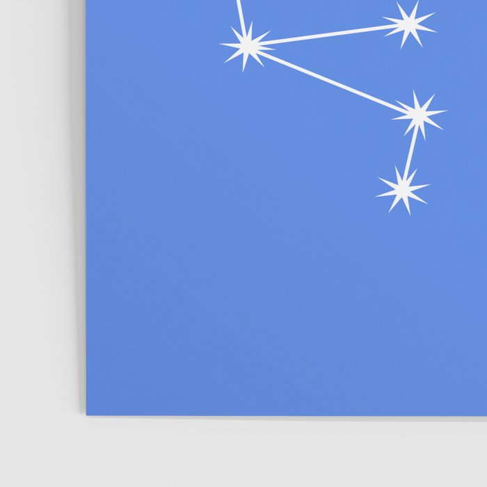 Sagittarius Zodiac Star Constellation Line Art Bright Blue Poster Gallery Image 3