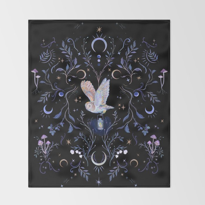 Moonlight Owl Throw Blanket Gallery Image 2