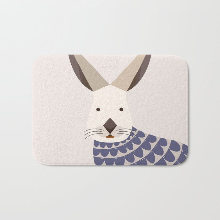 Whimsical European Hare Bath Mat Gallery Image 1