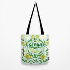 Gemini Retro Folk Art Tote Bag Gallery Image 2