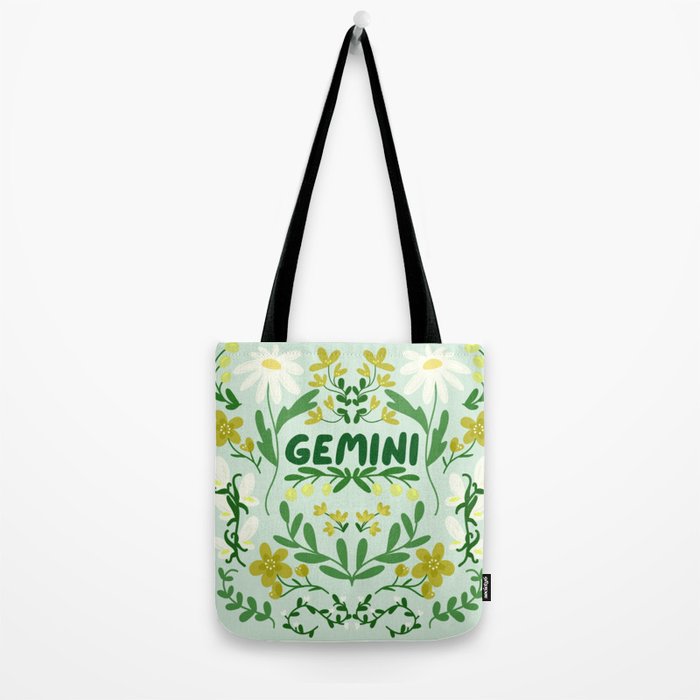 Gemini Retro Folk Art Tote Bag Gallery Image 2