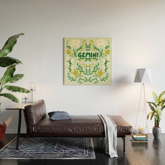 Gemini Retro Folk Art Wood Wall Art Gallery Image 2