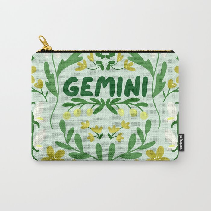 Gemini Retro Folk Art Carry All Pouch Gallery Image 1