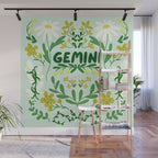 Gemini Retro Folk Art Wall Mural Gallery Image 1