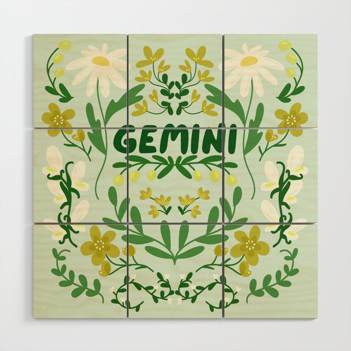 Gemini Retro Folk Art Wood Wall Art Gallery Image 1