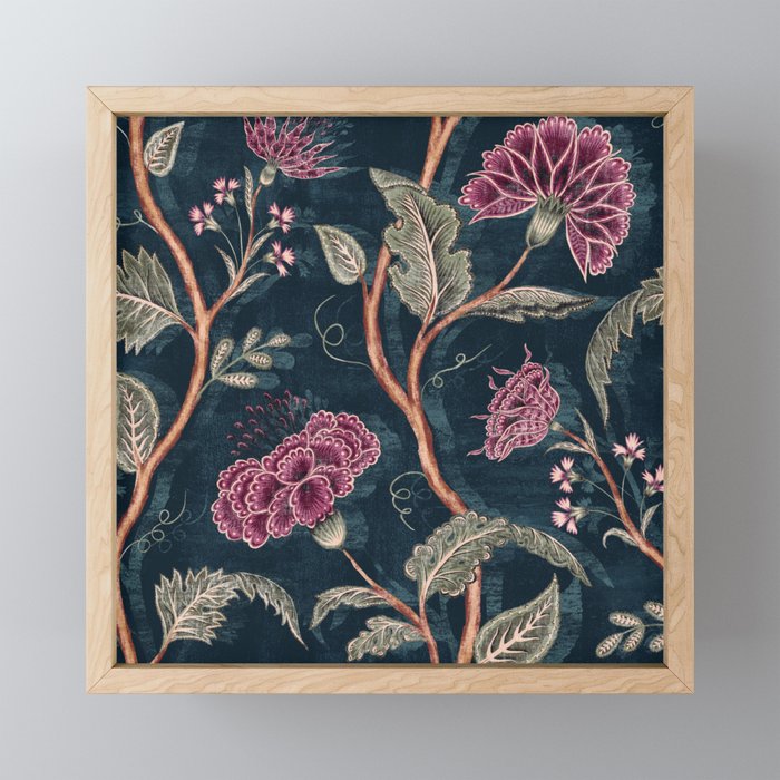 Indienne Vine - Midnight Velvet  Mini Art Print Gallery Image 1
